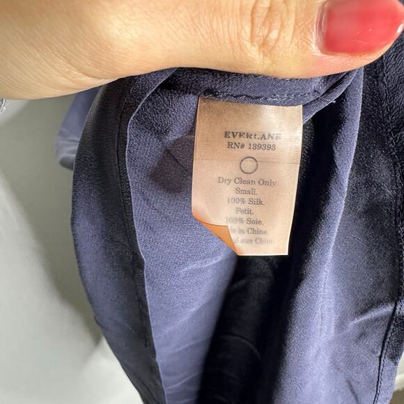 Everlane The Silk Dress Tank in Navy Blue Summer Minimalist Size Small - Picture 8 of 8